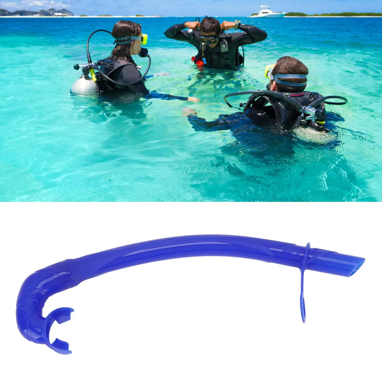 Opvouwbare geurloze siliconen duiksnorkel L-vorm 38 cm zachte vrijduikuitrusting voor training