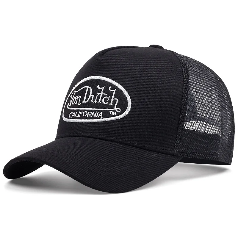 Casual fashion VON Baseball Cap Breathable shade Alphabet embroidery Sunblock Mesh Embroidered DUTCH Trucker Hat