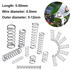 10pcs Wire Diameter 0.5mm Stainless Steel Micro Small Compression Spring OD 5mm/6mm/7mm/8mm/9mm/10mm/12mm/ Length 10-50mm