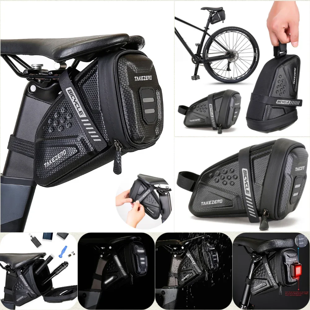 1L Fahrradsatteltasche Große Kapazität Fahrradsitztasche Rücksitztasche Reflektierende Fahrradsatteltasche für Mountainbikes und Rennräder