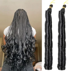 Dairess Synthetic French Curls Braiding Hair Extensions Pre Streched Loose Wave Crochet Bulk Hair For Curly End Braids