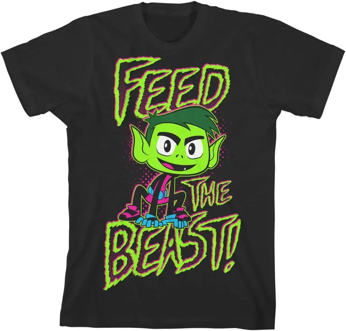 

Beast Teen Titans Go Feed The Beast Graphic T-Shirt Soft Cotton Crew Neck Tee for Youth