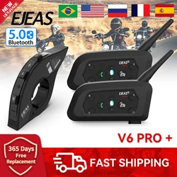 New Upgrade EJEAS V6 PRO Motorcycle Helmet Intercom Bluetooth Headset for 6 Rider Communicator Can EUC Remote Control Waterproof