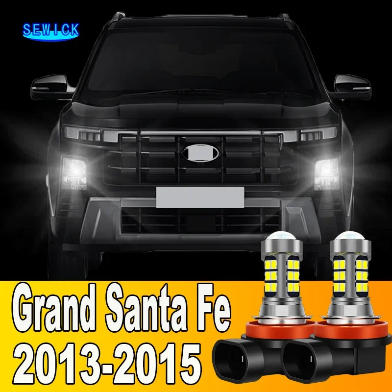 2x LED Fog Light Blub H8 Lamp Canbus No Error For Hyundai Creta Genesis Grandeur HG i20 i30 i40 ix35 Kona Santa Fe Sonata Tucson