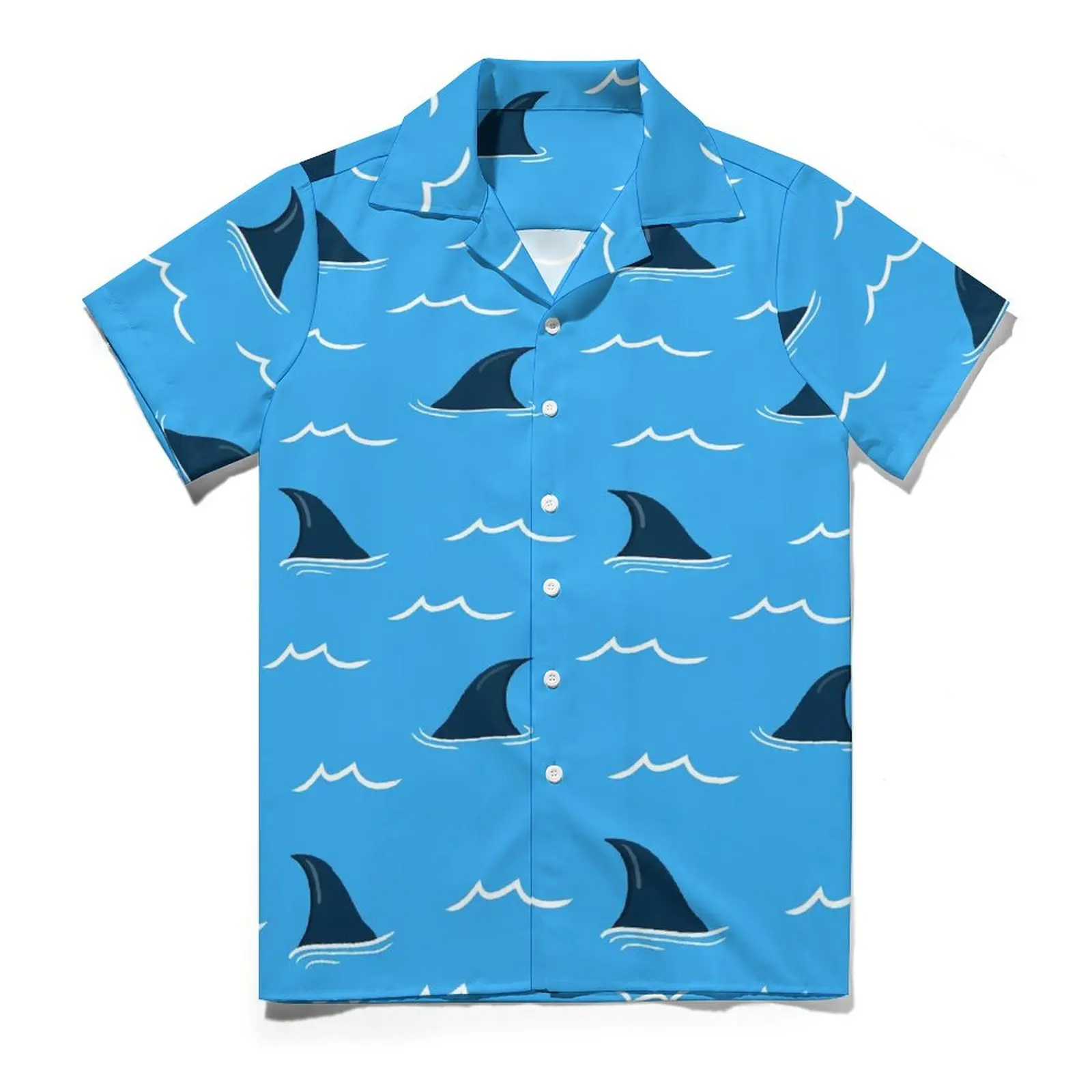 Sharks Fin Casual Shirt Animal Print Novelty Hawaiian Shirts Mens Short Sleeve Beach Harajuku Printed Oversize Blouses