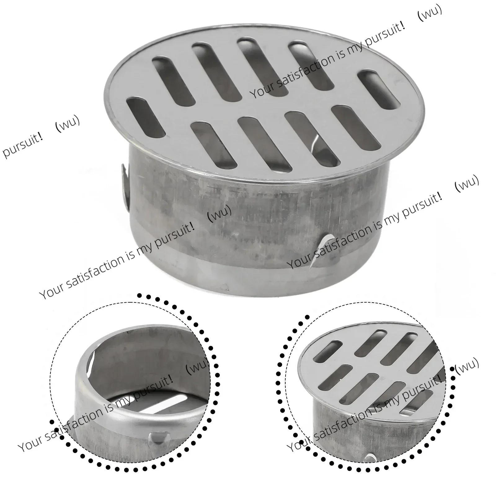 Stainless steel balcony drainage roof round floor drain cover rain pipe cap household floor drain drain pipe
