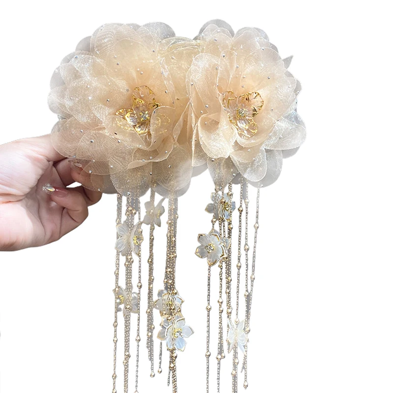 هوا هوا أنيقة زهرة اللوتس مشبك شعر الترتر شرابات مشبك شعر للنساء الفتيات الحلو موضة القرش كليب إكسسوارات الشعر هدايا #5