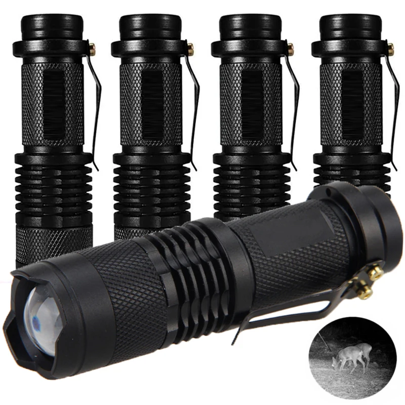 1-10PCS IR 850nm/940nm Infrared Flashlight Torch Hunting Radiation Night Vision light Zoomable Tactical Flashlight Torch Lamp