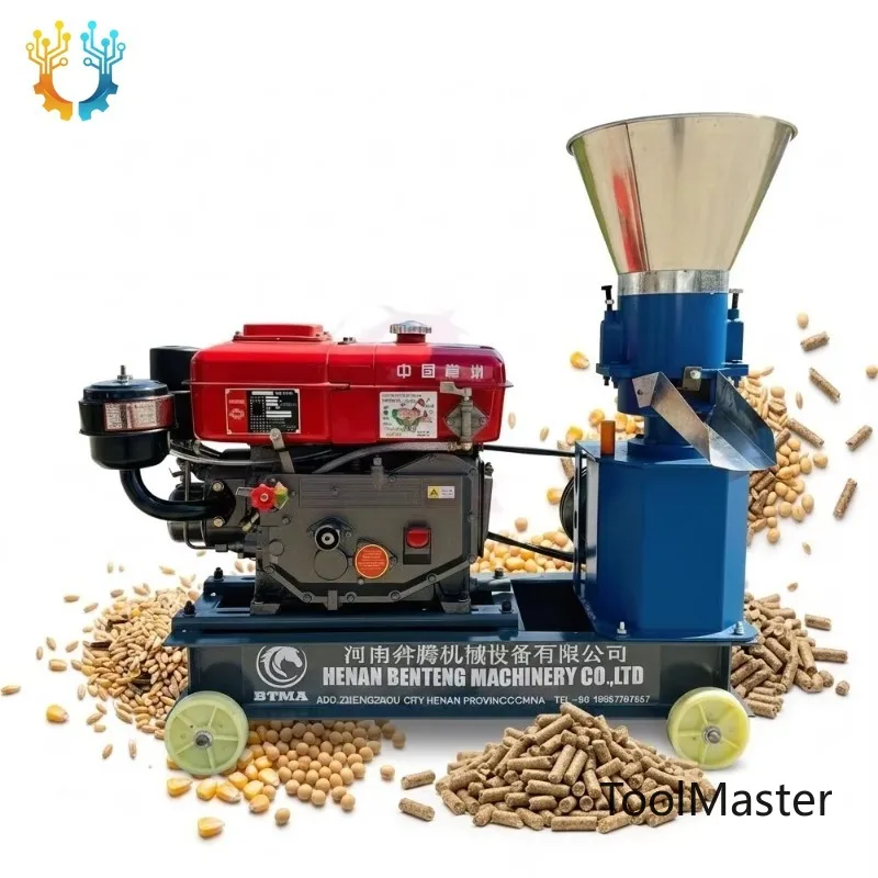 

【2026】BTMA New Engine Animal Feed Pellet Machine For Small Farms Chicken/Pig/Cattle Feed Production 250KG/h Capacity