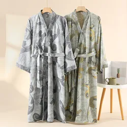 Spring Autumn 100% Cotton Robe Casual Loose Long Cardigan Bathrobe For Women Sleepwear Home Clothing New Vestidos De Novia