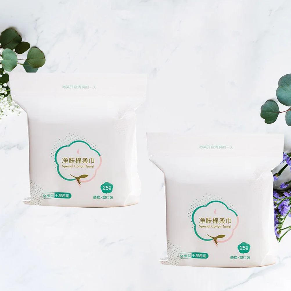 50Pcs Washing Face Towels Disposable Soft Facial Tissue Nonwoven Makeup Remover Pads Travel Wet Dry Cleaning Face Wipes