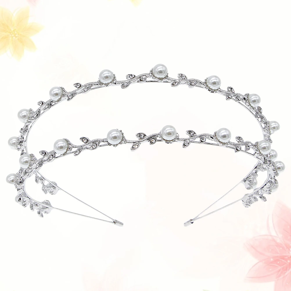 

Pearl Headband Crystal Pearl Alloy Hair Hoop Women Wedding Headdress Bridal Accessories Delicate Headwear Jewelry Elegant