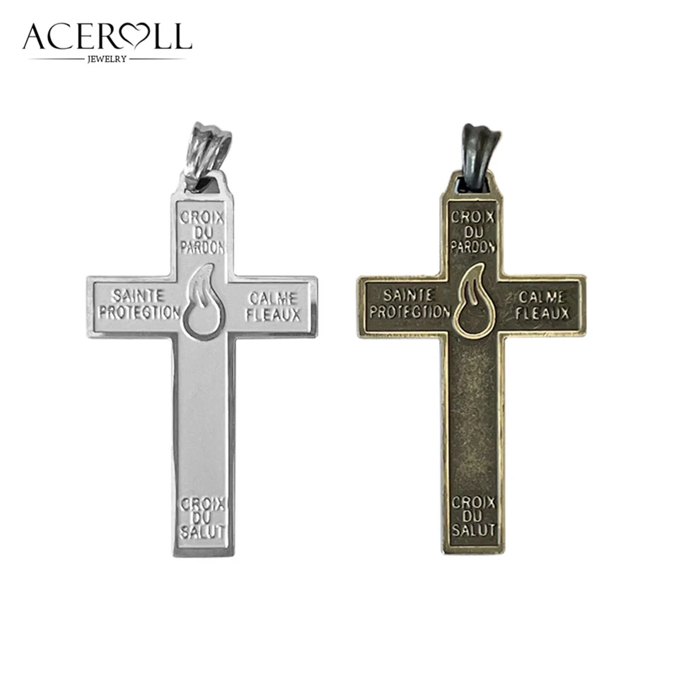 ACEROLL Stainless Steel Pendant of Holy Cross of Pardon and the Cross of the Sons and Daughters of the Light Forgiveness