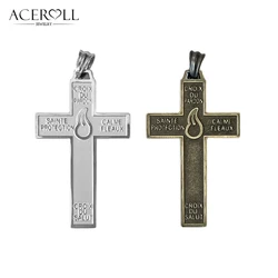 ACEROLL Stainless Steel Pendant of the Protection Cross of Forgiveness with the Sons and Daughters of the Light