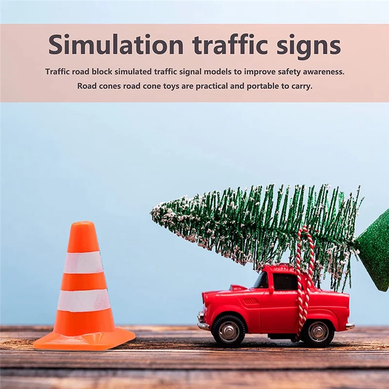 

AS96-14 Pieces Mini Simulation Safety Cone Triangle Cone Road Parking Signs Roadblock, Small Signs
