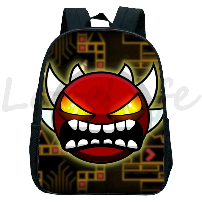 Games Geometry Dash Backpacks Angry Geometry Kindergarten Rucksack Small Schoolbag Children\'s Backpack Boys Girls Bookbag Gifts