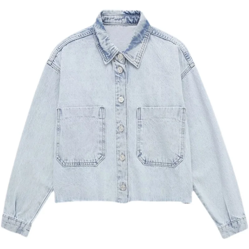 

Faionable ort Denim Jaet, женская верхняя одежда, лето 2023, модный воротник на одной пуговице, длинный све, однотонный цвет, для поездок на работу