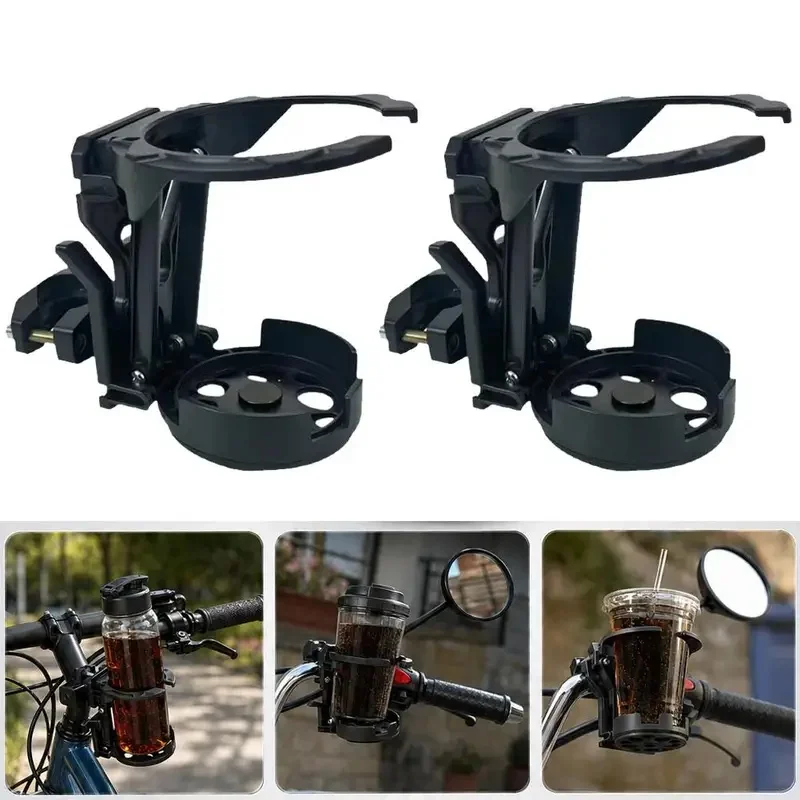 2/4pcs Motorcycle Foldable Water Cup Bracket For Electric Bicycle Sport Cycling 360° Adjustable Handlebar Drink Holder