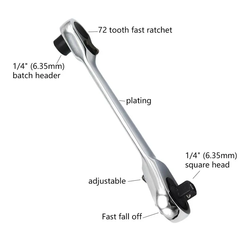 Imagem -04 - Double-ended Chave de Fenda Cabeça Dupla Tomada Rápida Chave Portátil Mini Hex Bit Double-ended Spanner Tool em 72 Dentes