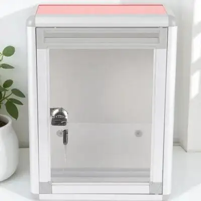 صندوق اقتراحات معلق على الحائط من سبائك الألومنيوم صندوق بريد قابل للقفل صندوق جمع التبرع بالتصويت العام