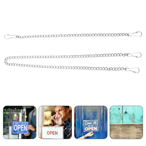 7 Pcs 옷 걸이 태그 체인 조명 매달려 화분 정원 금속 체인 벽 장식 실버 식물에 대 한