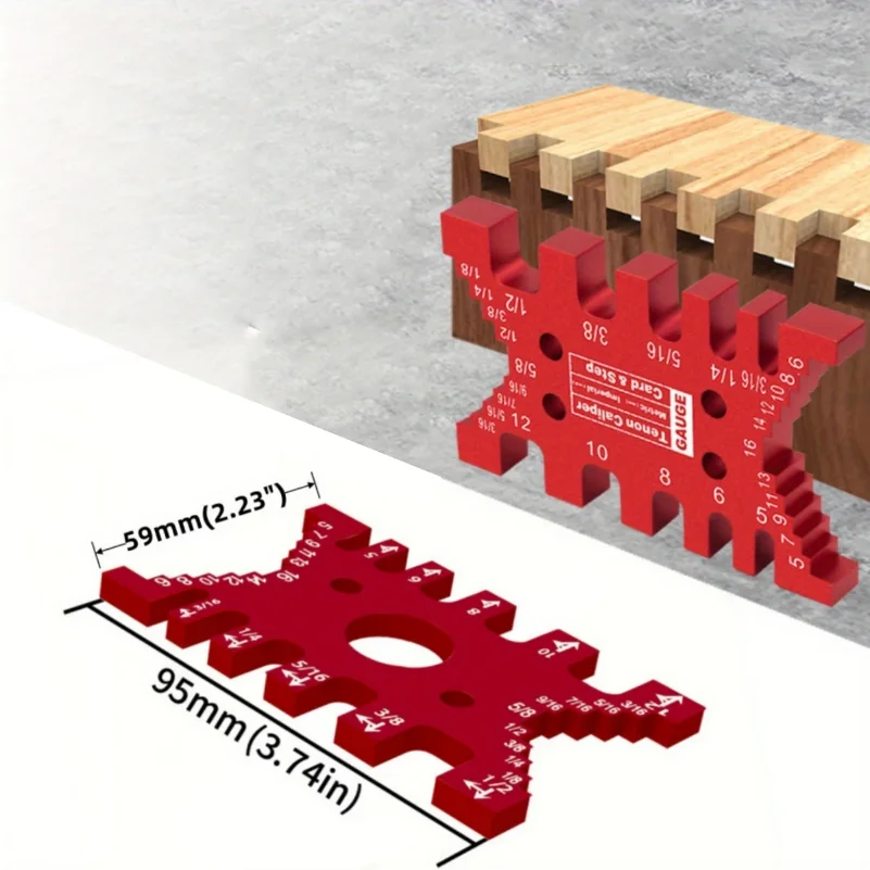 

Aluminum Dovetail Jig - Woodworking Tenon Caliper Table Saw Depth Gauge Height Measuring Tools Metric and Imperial Card Gauge