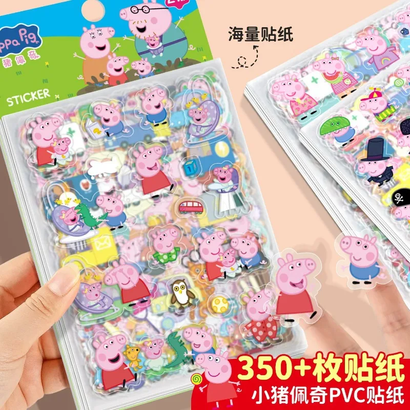Peppa Pig 3D Bubble Cartoon Stickers for Boys Girls Kindergarten Reward Water Cup Notebook Sticker view 3