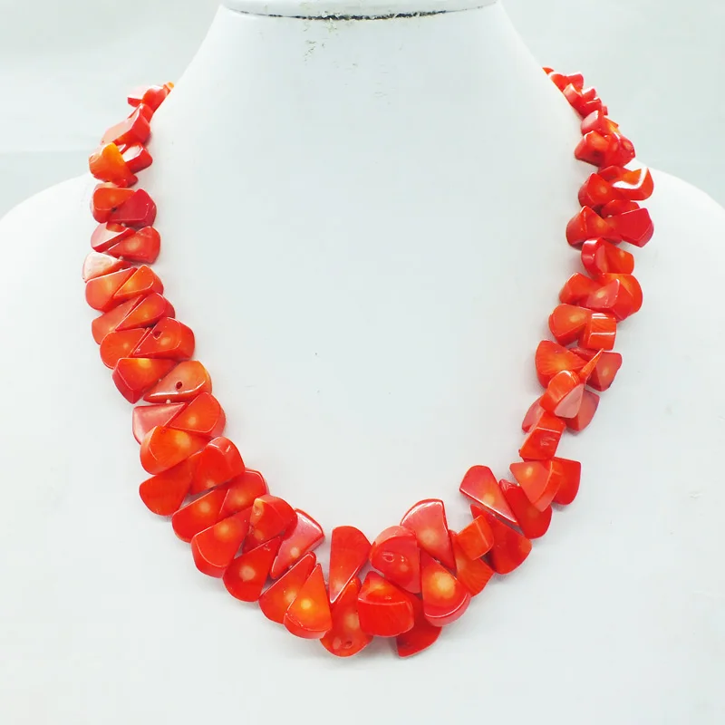 

Fashion Jewelry Natural orange Coral Necklace 19"