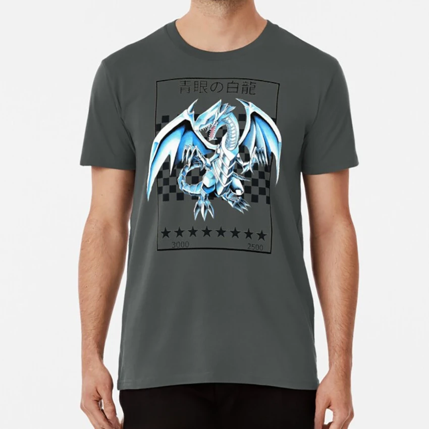 Summer streetwea  vintage Funny Blue Eyes Shirt Blue Eyes White Dragon Yu Gi Oh Yugioh Yi Gi Oh Anime Manga Card Game Blue Eyes