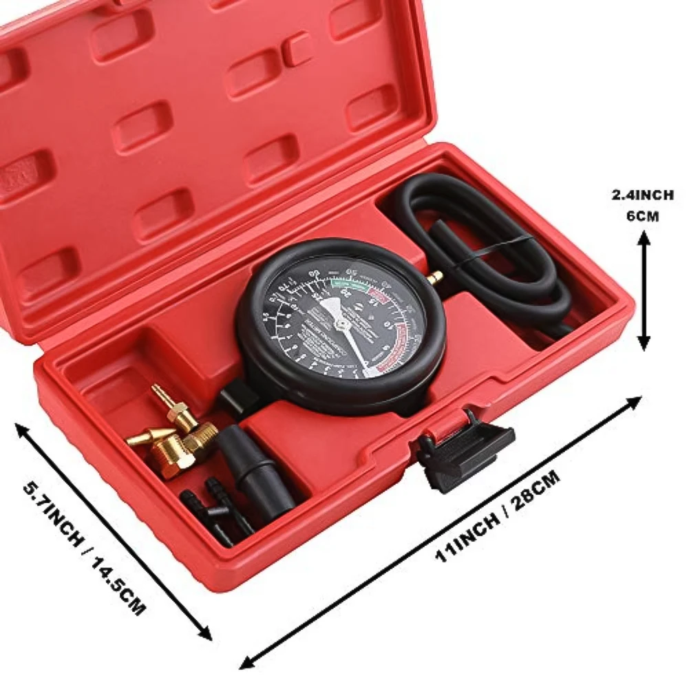 Fuel Pump Vacuum Tester Gauge Carburetor Pressure Diagnostics Leakage Tool Kit Engine Compression Meter Cylinder Tester Kit