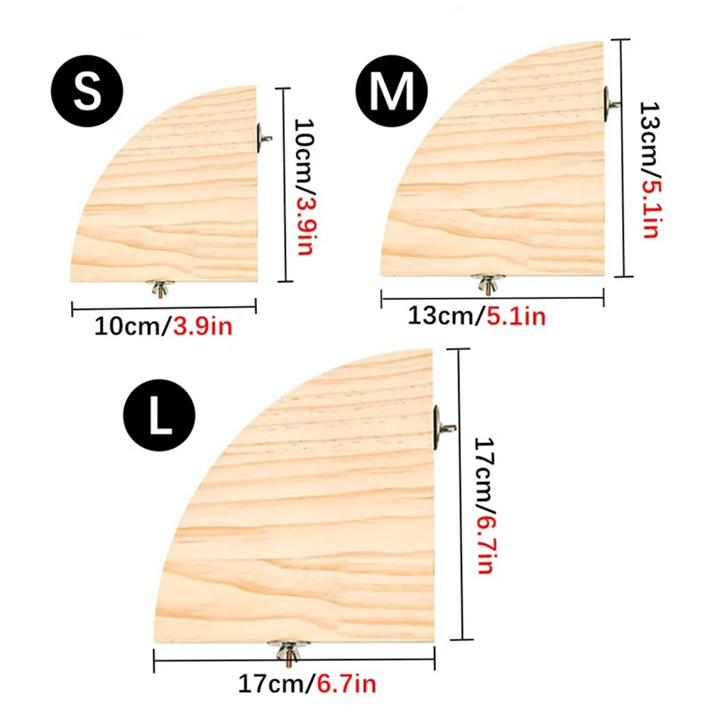 Fan-shaped Parrot Wooden Stand Rack Bird Cage Accessories Perch for Small Animal Chinchilla Squirrel Hamster Bird Stand Board