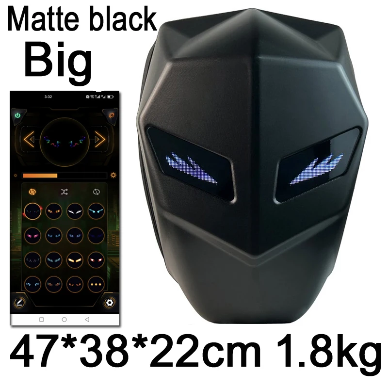 Motorrugzak 14 inch laptop harde schaal APP-bediening LED-licht Waterdichte rijtas DIY EYE Mochila Regendicht