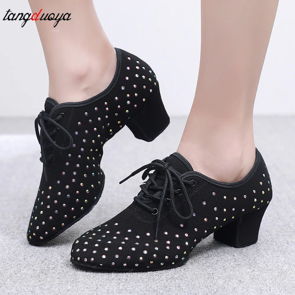 Black Flash Professional Salsa Dance Shoes Men Women Standard Ballroom Tango Latin Teacher Dance Shoes Canvas Jazz Sneakers