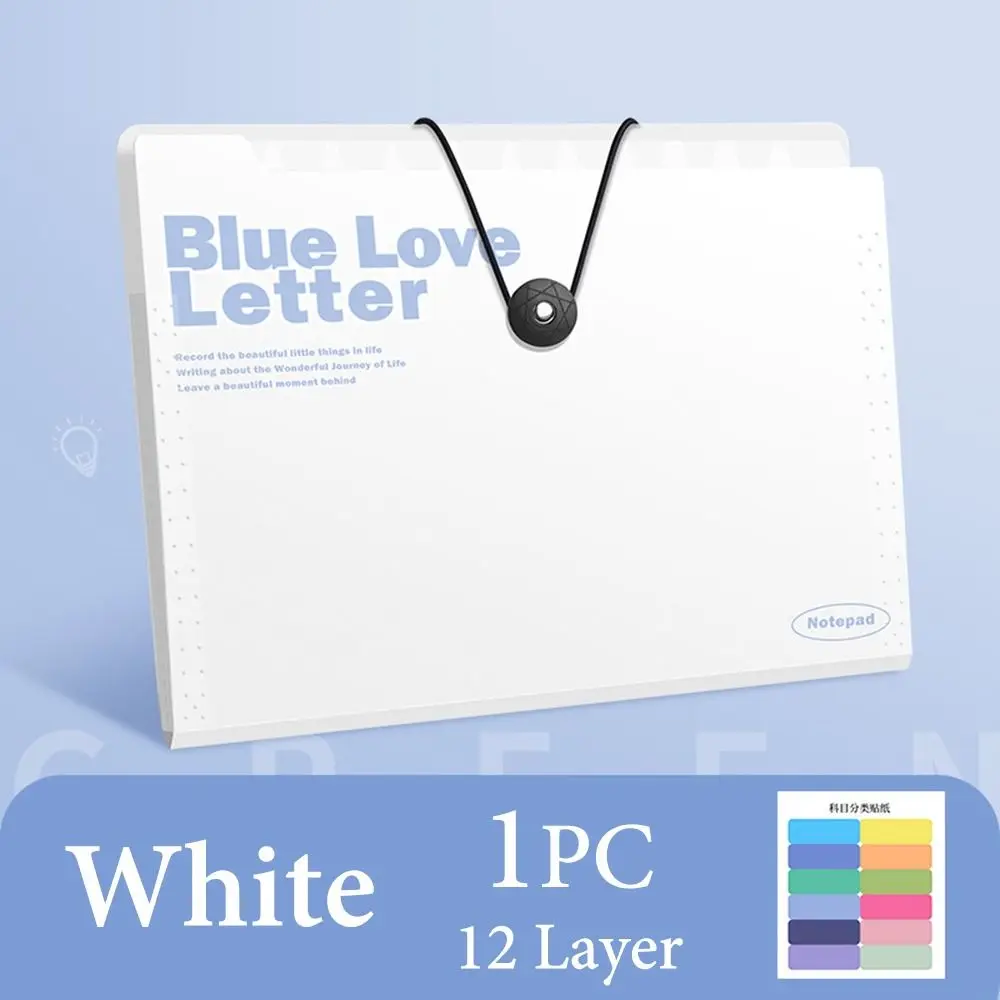 Portable Waterproof A4 File Folder Test Paper Storage Classified Storage Organ Bag 5/8/12 Pockets PP File Organizer Student