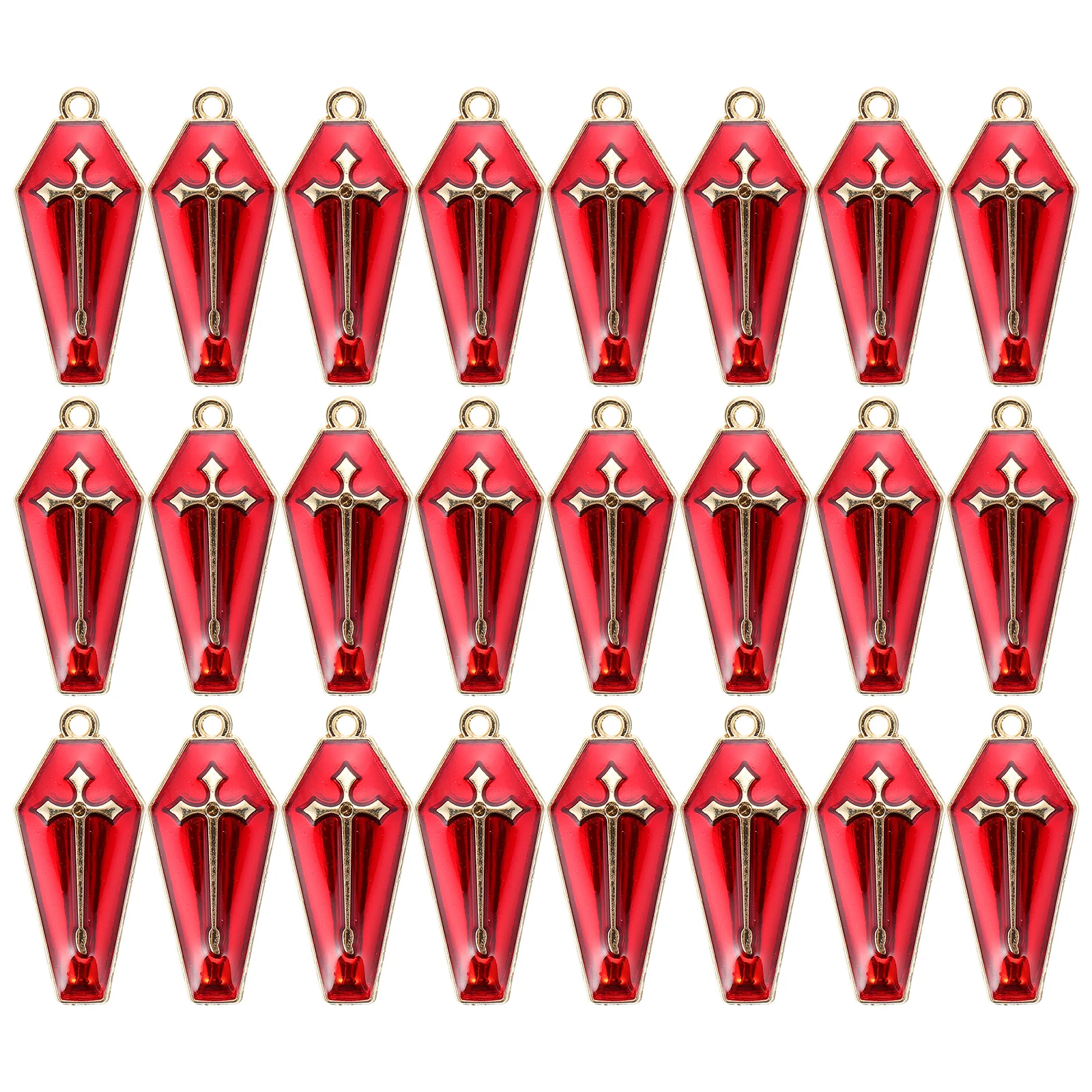 

30pcs Key Chain Pendant Earring Pendants Tiny Charms Halloween Necklace Keychain Metal Alloy Jewelry Accessories Coffin Design