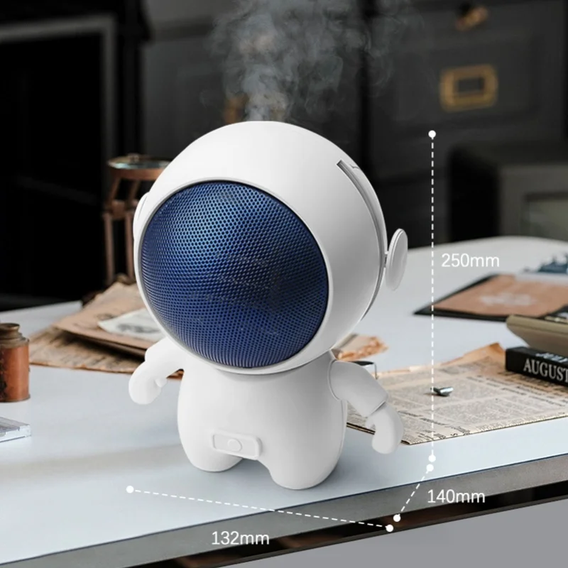 Desktop Ceramic Heater Humidifier Combo Portable Spaceman Shape Electric Warmer for Room Office Household