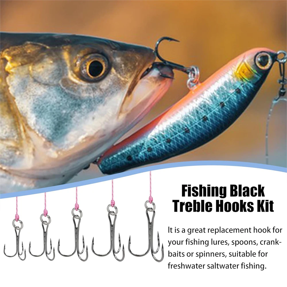 EASY CATCH 500pcs/lot Super Sharp Anchor Hook Sea Fishing Treble hook size Triple Hooks for jig fishing lure tackle
