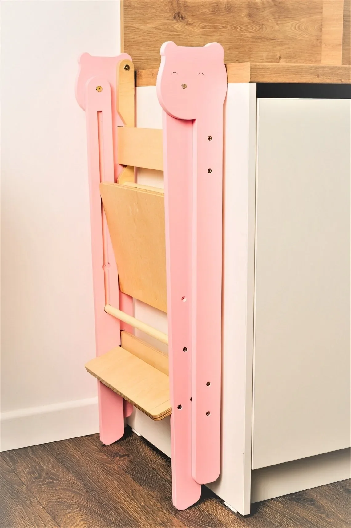 Klappbarer Küchen hocker Helfer für Kinder mit rutsch fester Matte Kleinkind hocker Turm Kleinkind Tritt hocker für Theke zum Lernen von Holz