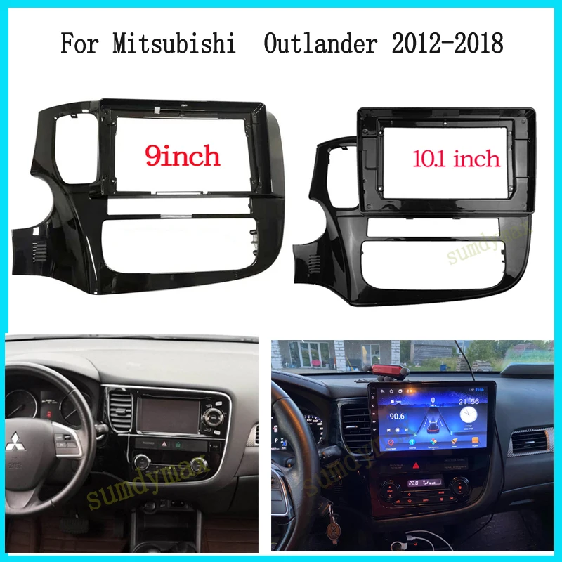 

9inch 2 Din Plastic Fascia Panel Frame 10.1 Inch Car Radio DVD GPS Mp5 for Mitsubishi Outlander 3 2012-2018 Dash Mount Kit