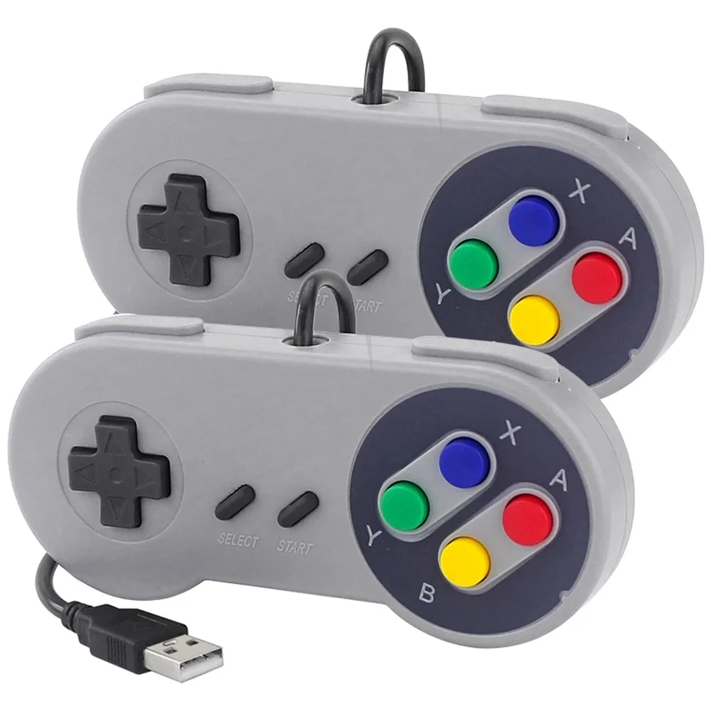 2PCS USB Gamepad จอยสติ๊กเกมเกม SNES Controller Retro Gamepads สำหรับ PC NESPi RetroPie เกมสำหรับ Raspberry Pi 4 B