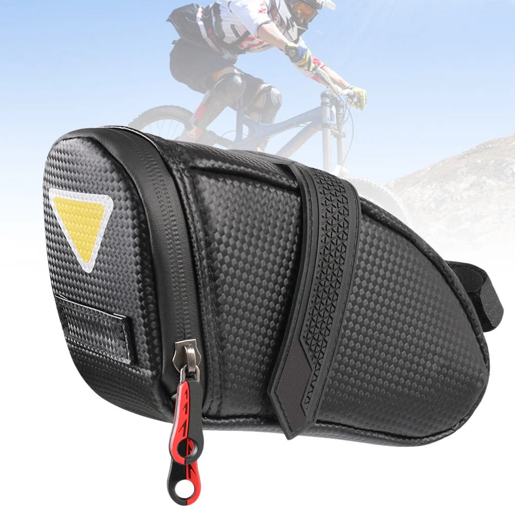 

Saddle Bag Waterproof Road Bike Rear Bags Cycling Rear Seat Bag Reflective Bike Tail Bag Cycling Equipment(Black)