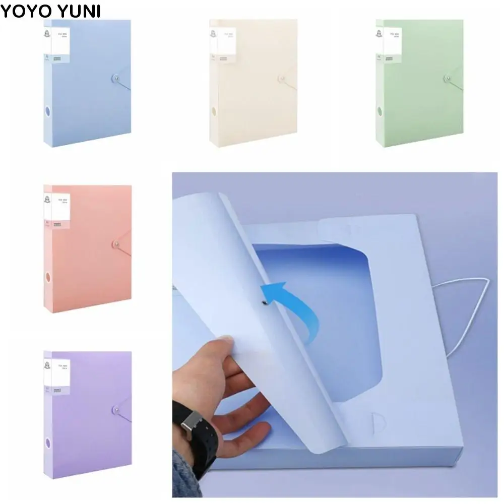 

Multifunctional A4 File Organizer Box Thickened Dustproof Desktop Storage Box PP Plastic Morandi Color File Paper Organizer