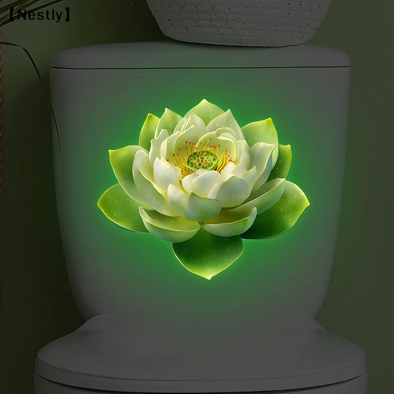 1PC Luminous Toilet Sticker, Creative Self-adhesive Wall Decal For Bathroom, Waterproof Luminous Decoration〔Nest〕