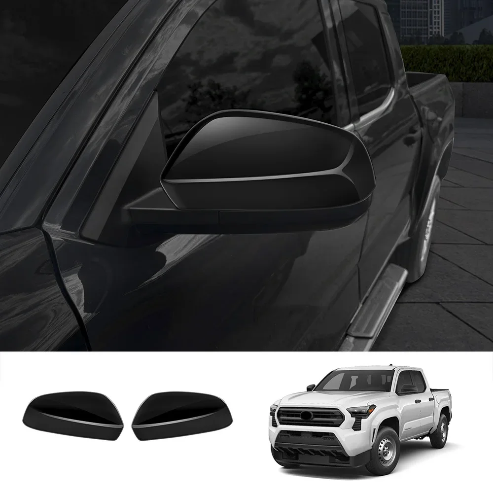 

For Toyota Tacoma 2024 2025 ABS Black Side Door Rearview Mirror Cover Trim Mirror Down Strip Eyebrow Protector Car Accessories