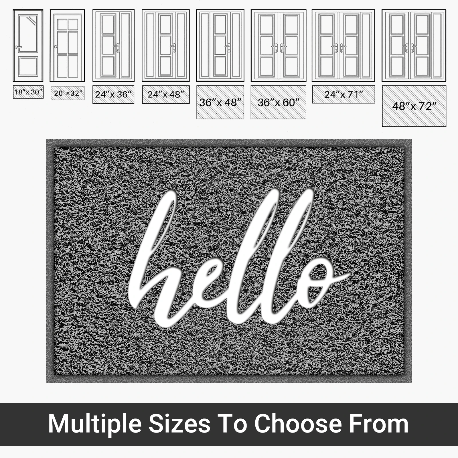 

PVC Doormat Garden Dirt Trapper Entryway Mat Of Outdoor Indoor Washable Home Doormats Cute Letters Non-Slip Door Mats Front Door