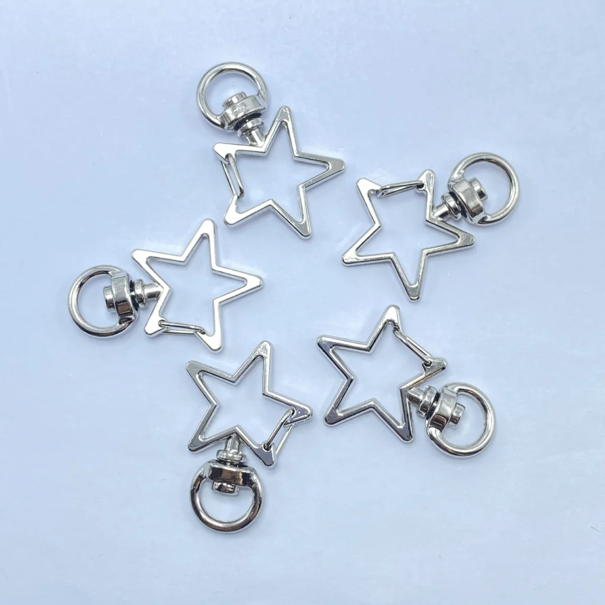 Set of 10 Metal Lobster Claw Clasps Star keyring Hook Lanyard Clip DIY Supplies Jewelry Making Keychain image 5