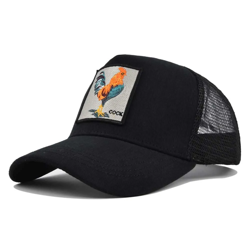 

Rooster Baseball Cap Animal Trucker Cap Mesh Embroidered Curved Brim Sun Hat