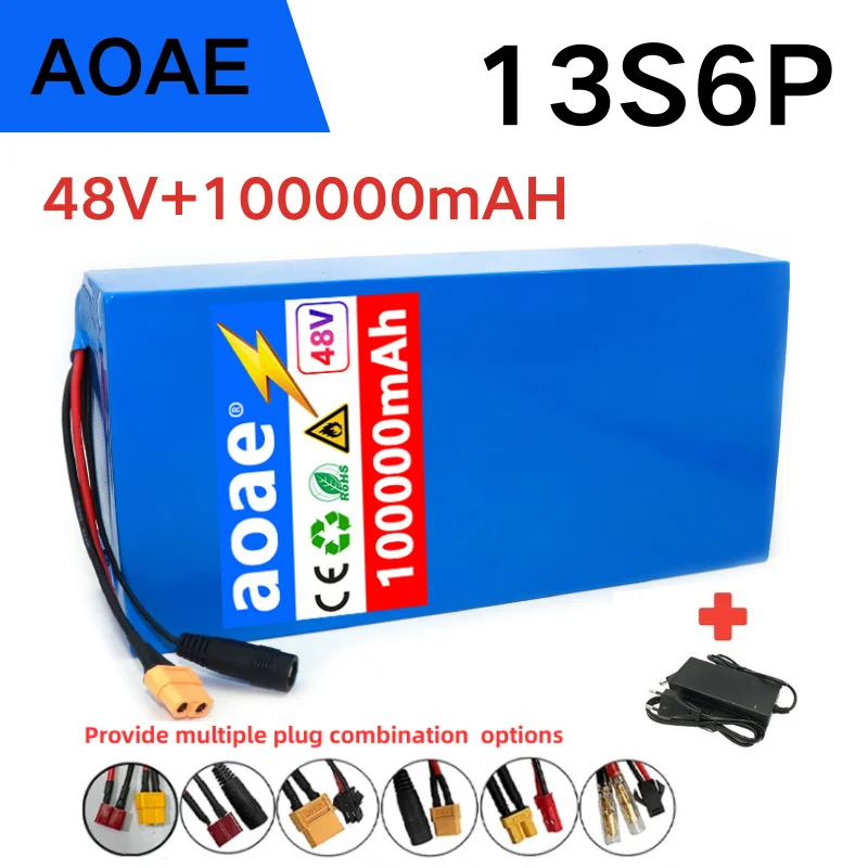 

13S6P 48V 100000mAh 18650 Lithium Battery Pack 1000W High Power 54.6V built-in 50A ，for power tool backup battery