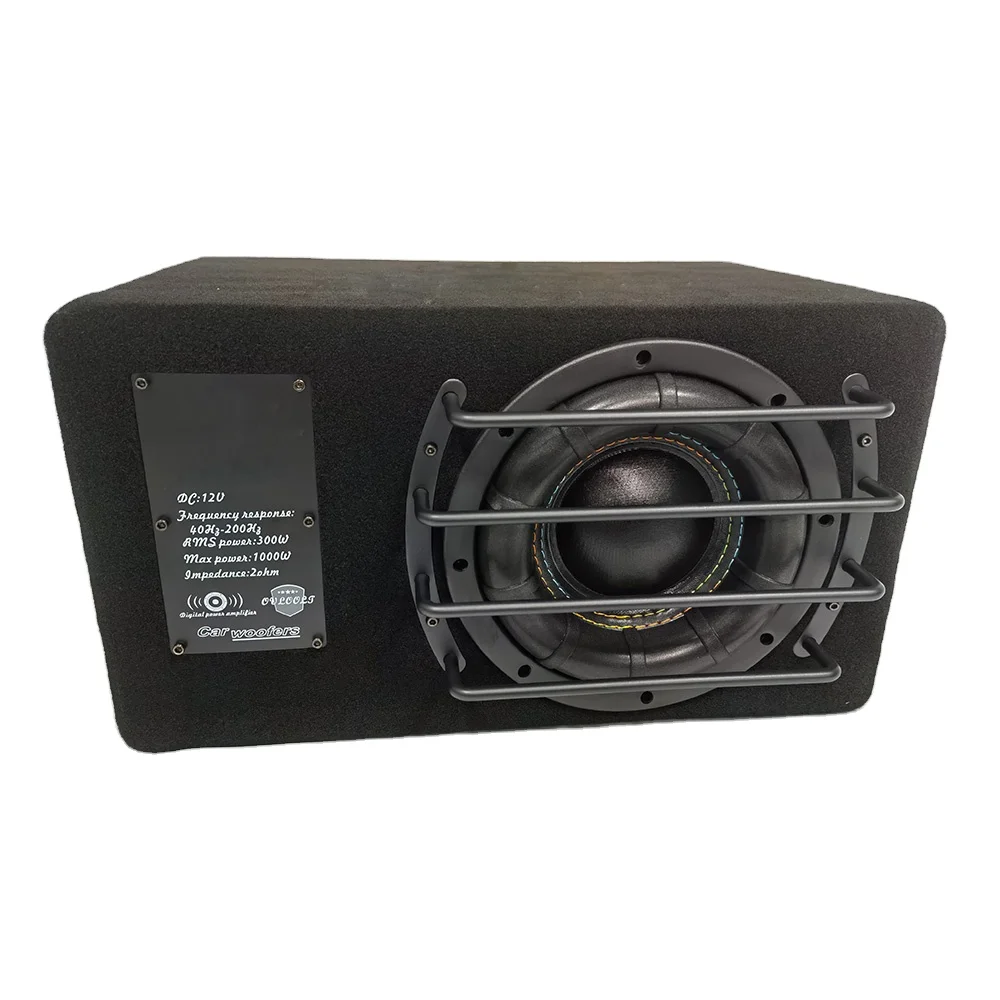 2025 10inch Single Coil DC 12V Passive Subwoofer  Wooden Box Square MDF with Felt Bluetooth Enabled Car Modification Speaker