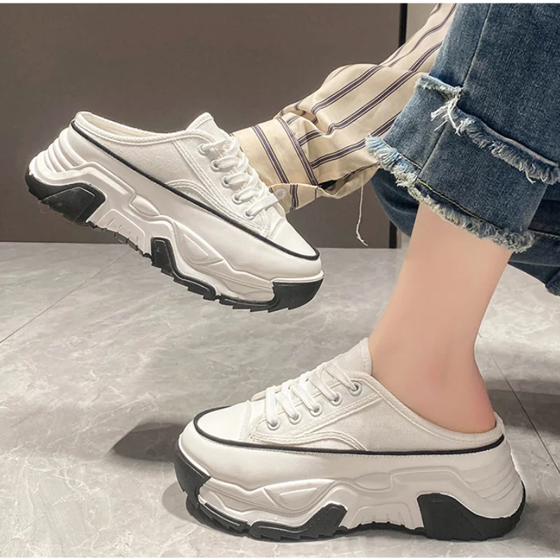 2023 Spring New Fashion Flat Sneakers Round Heel Casual Slippers Comfortable Versatile Sports Sandals Women Shoes Flip Flops